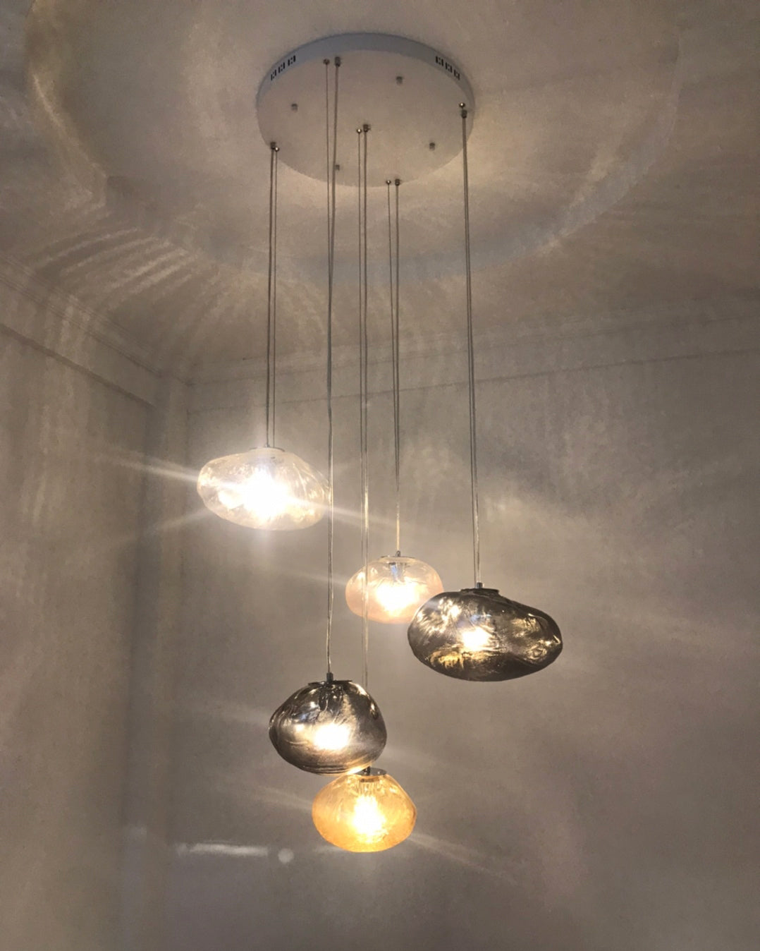 WOMO Cascading Blown Glass Pendant Chandelier-WM2101b