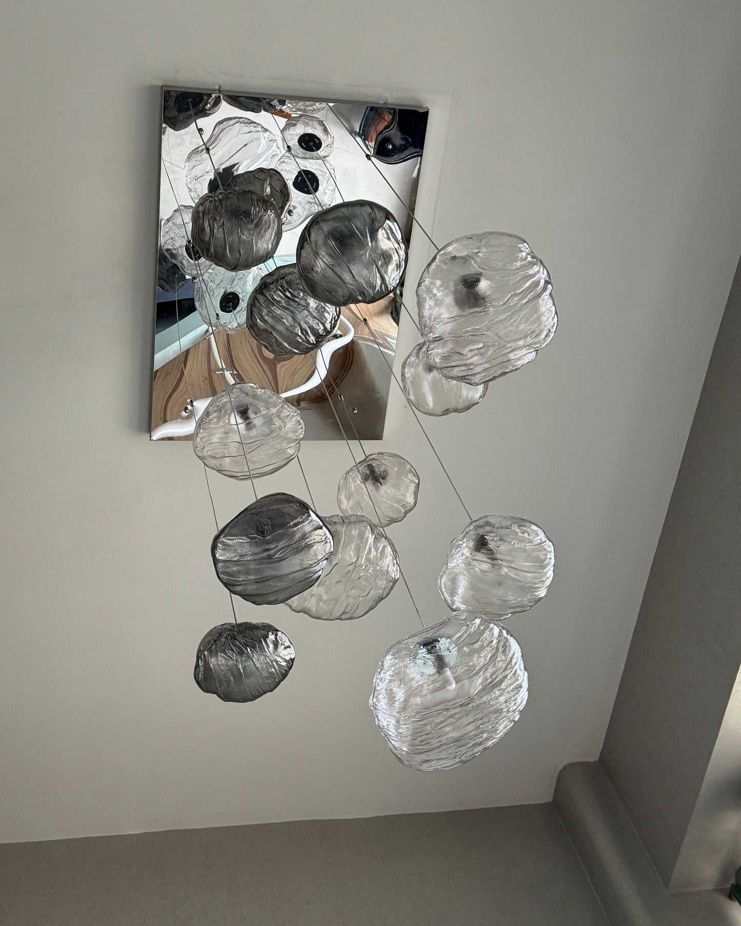 WOMO Cascading Blown Glass Pendant Chandelier-WM2101b