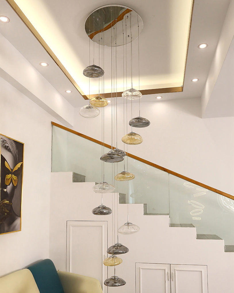 WOMO Cascading Blown Glass Pendant Chandelier-WM2101b