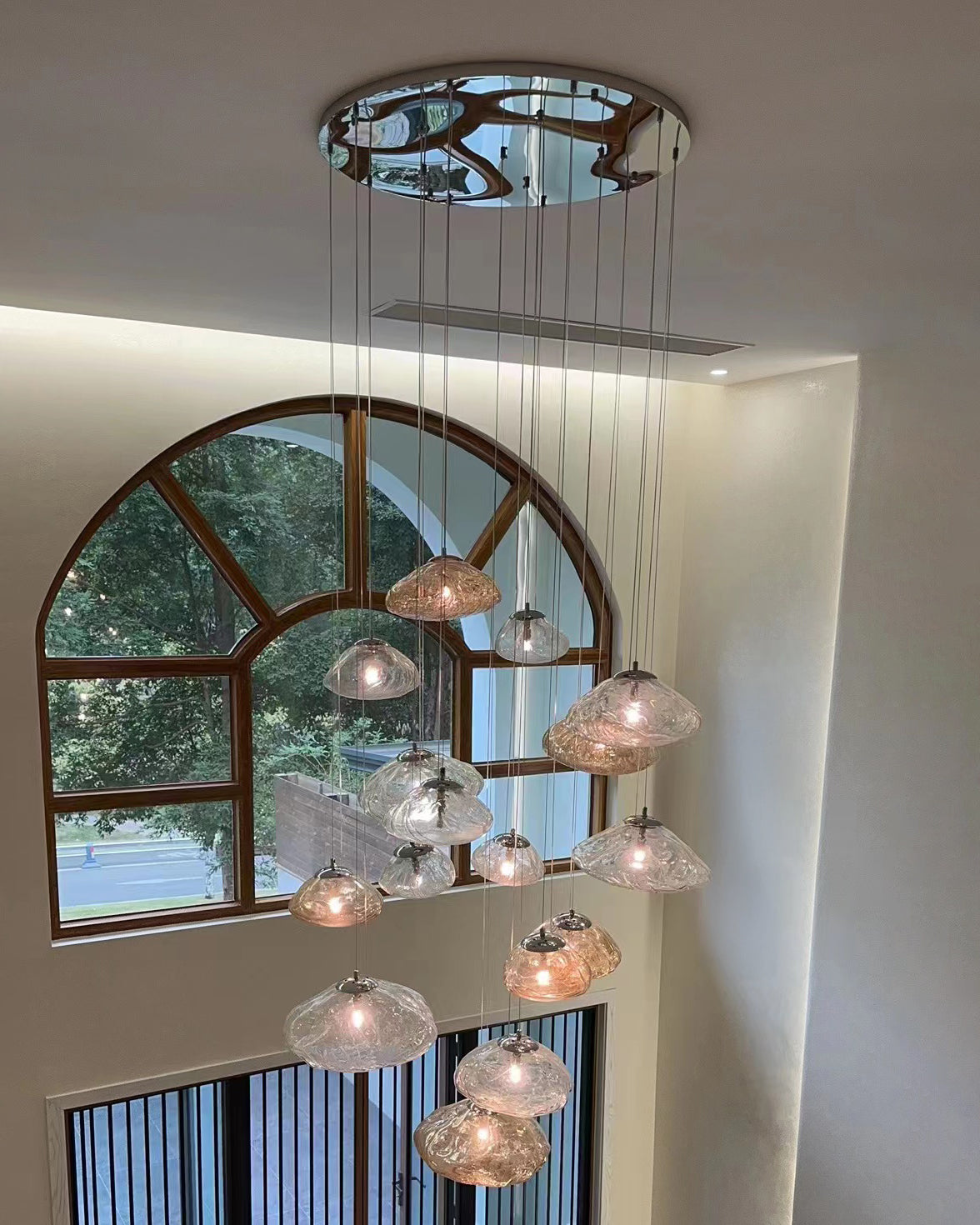 WOMO Cascading Blown Glass Pendant Chandelier-WM2101b