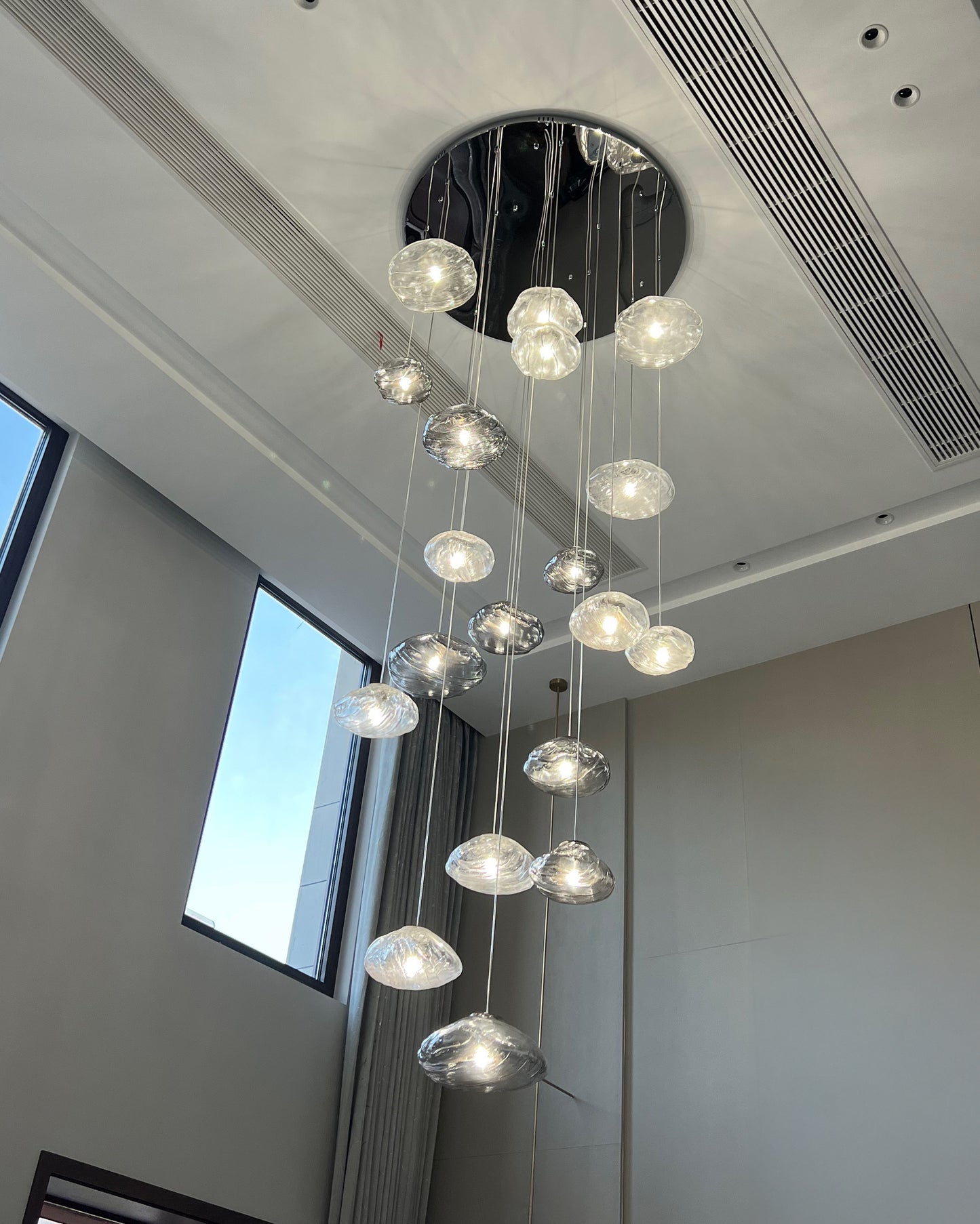 WOMO Cascading Blown Glass Pendant Chandelier-WM2101b