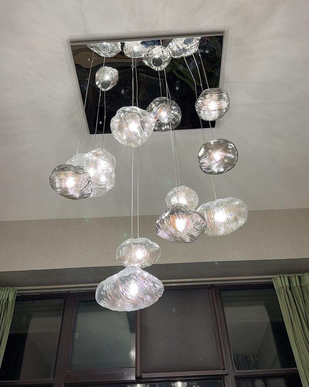WOMO Cascading Blown Glass Pendant Chandelier-WM2101b