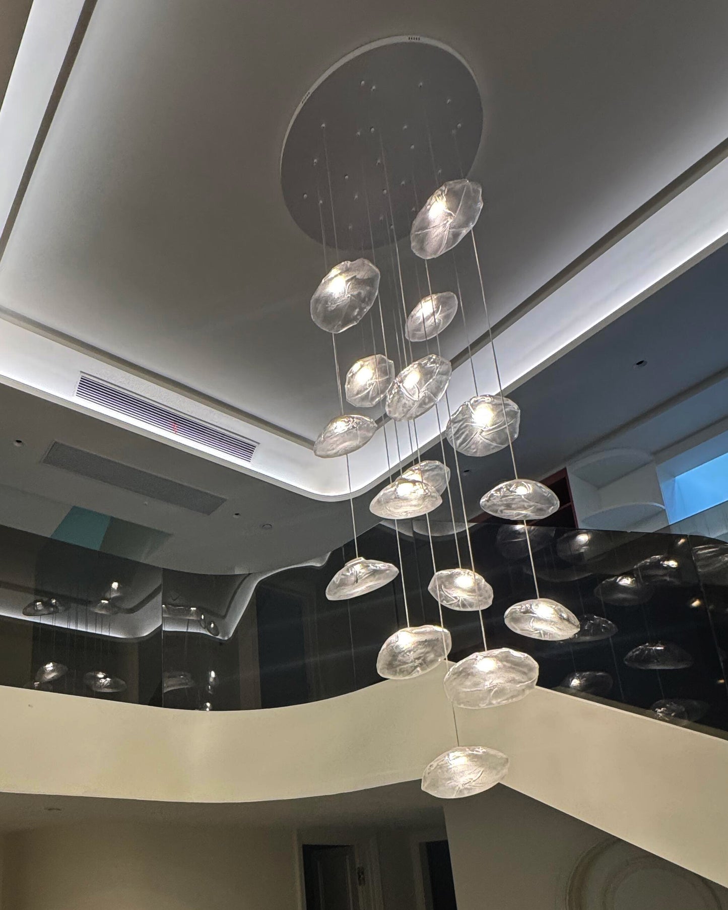 WOMO Cascading Blown Glass Pendant Chandelier-WM2101b