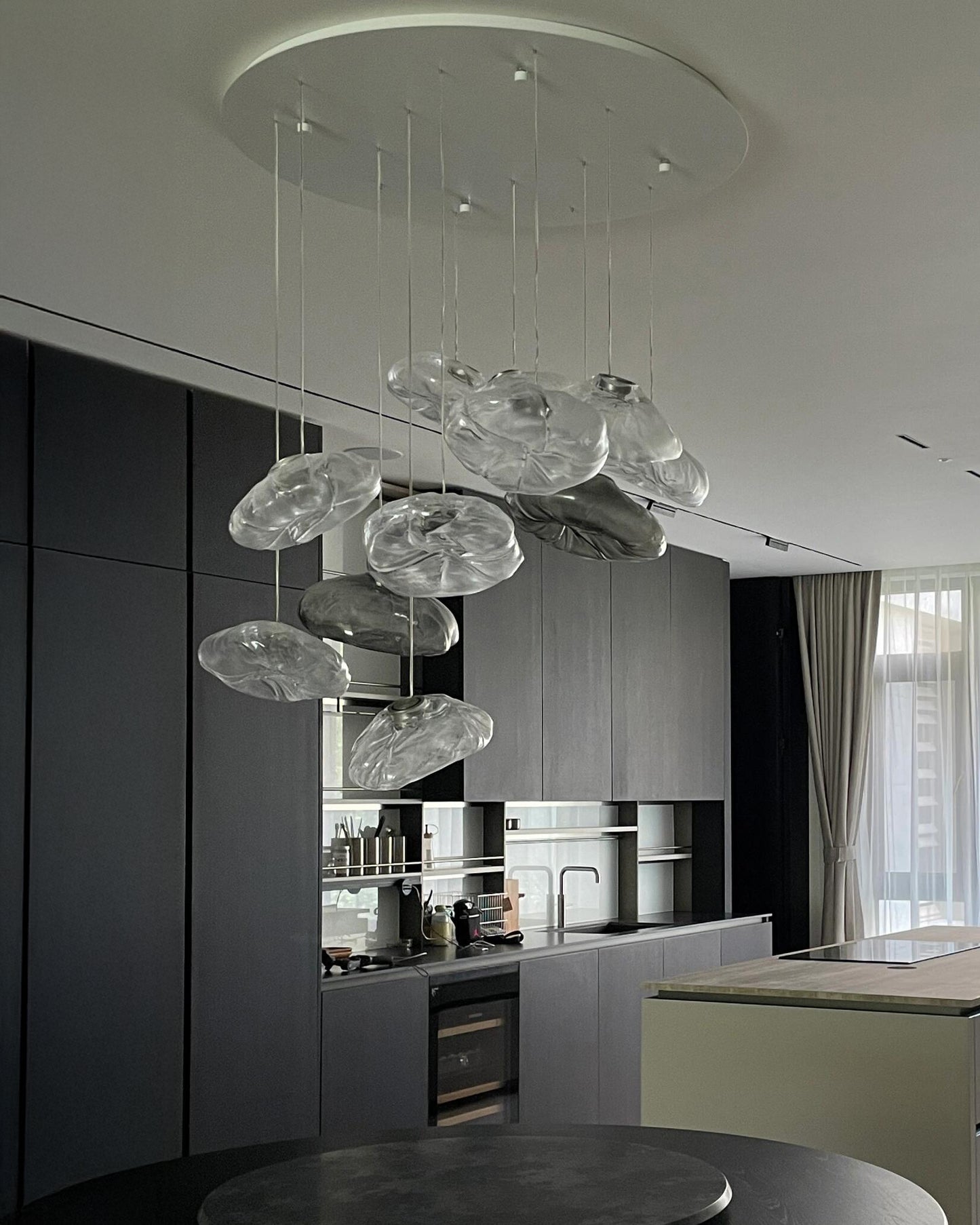 WOMO Cascading Blown Glass Pendant Chandelier-WM2101b