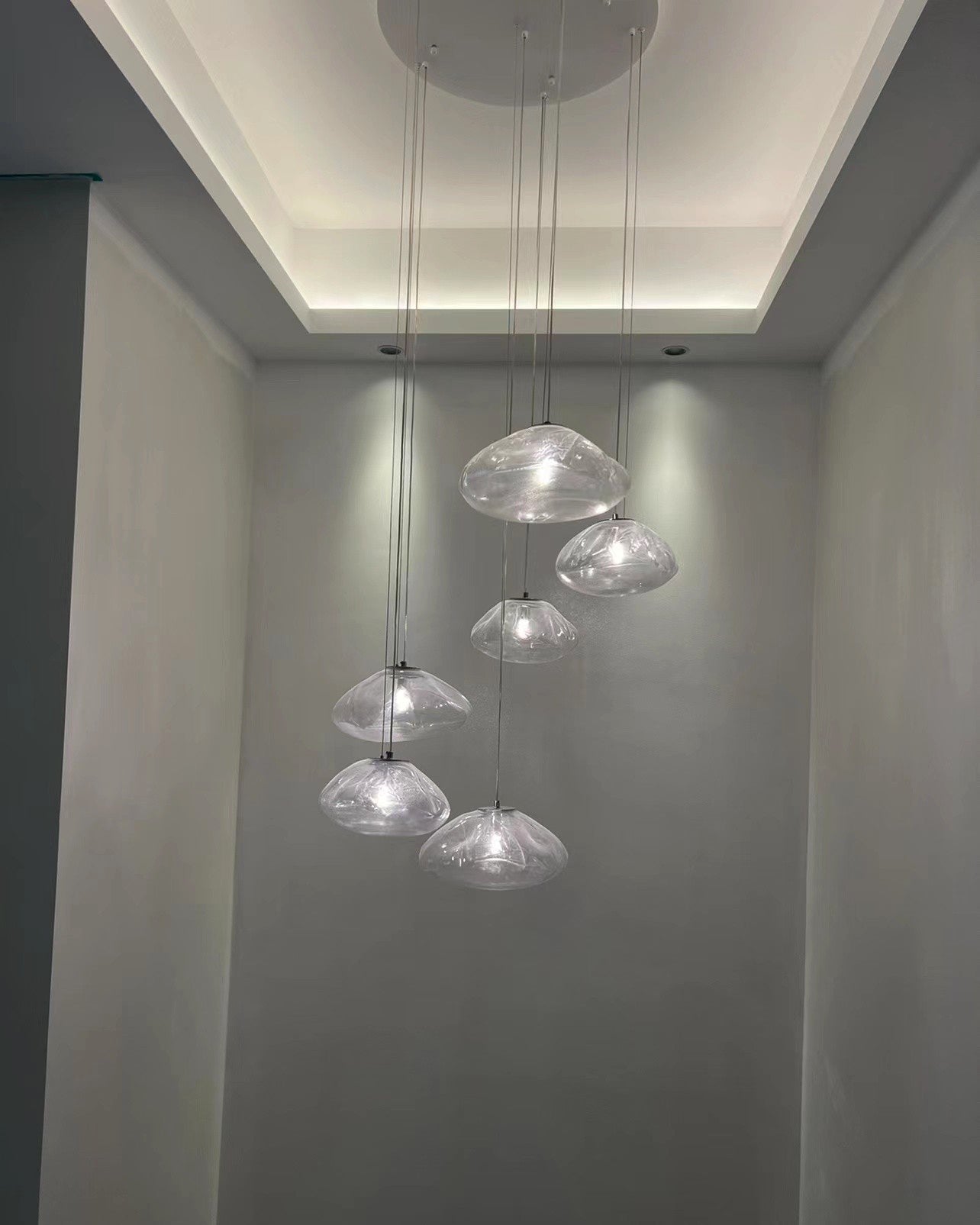 WOMO Cascading Blown Glass Pendant Chandelier-WM2101b
