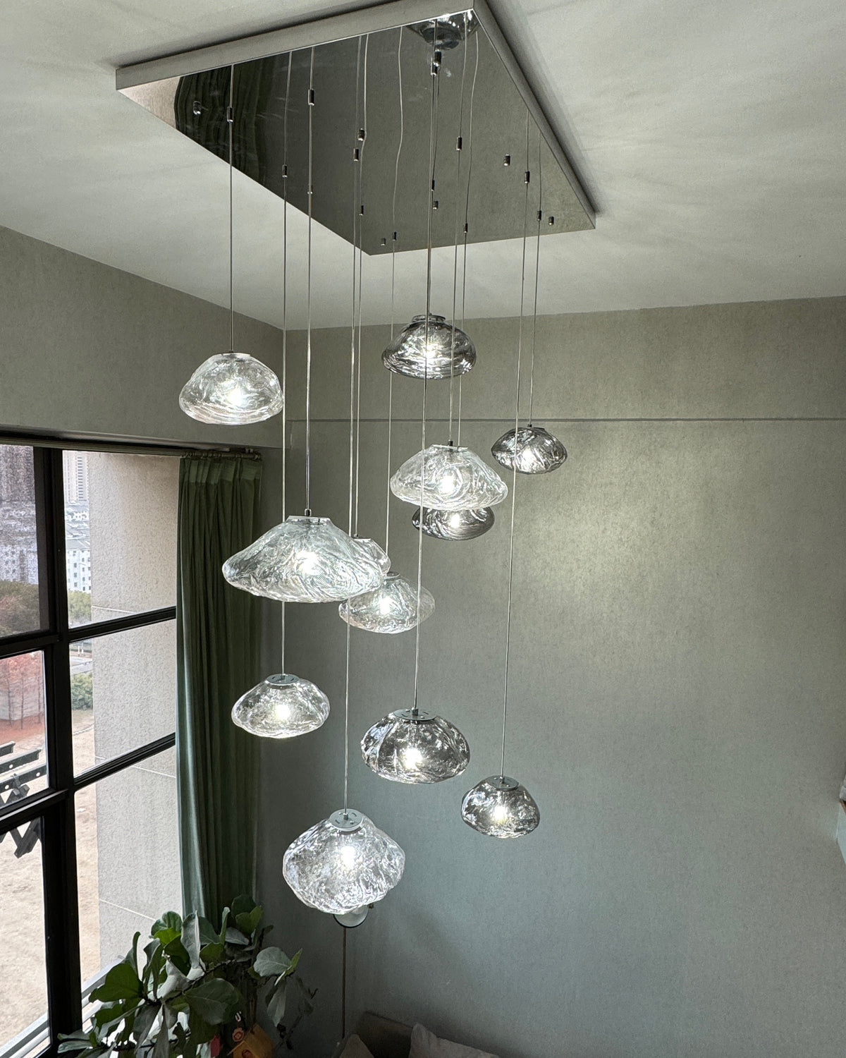 WOMO Pendant Light Chandelier Colorful Glass Stairwell-WM2101b
