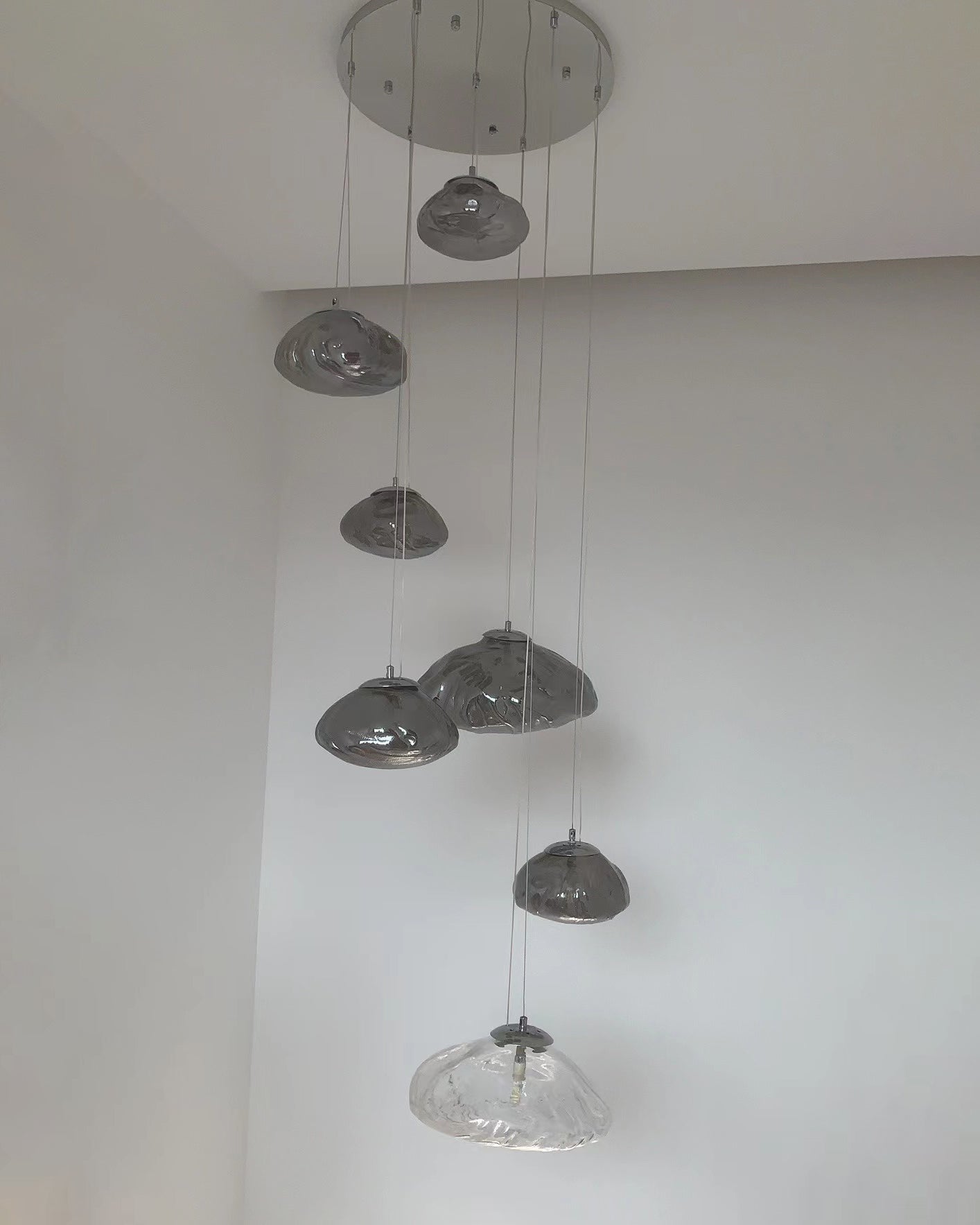 WOMO Cascading Blown Glass Pendant Chandelier-WM2101b