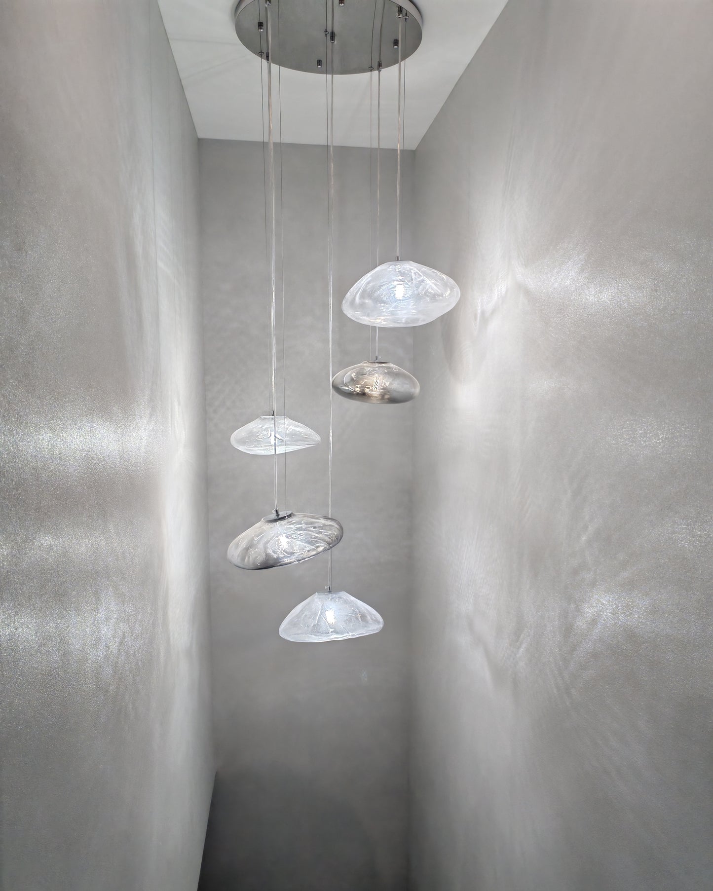 WOMO Cascading Blown Glass Pendant Chandelier-WM2101b