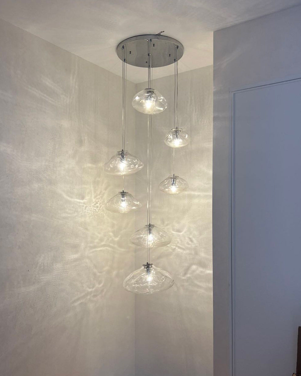 WOMO Cascading Blown Glass Pendant Chandelier-WM2101b