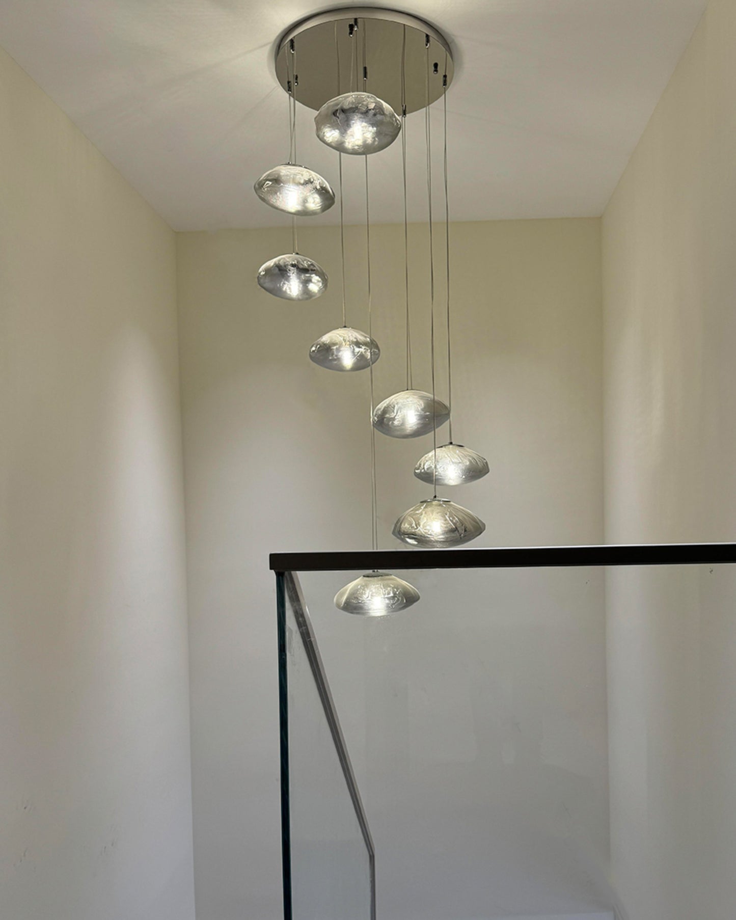 WOMO Cascading Blown Glass Pendant Chandelier-WM2101b
