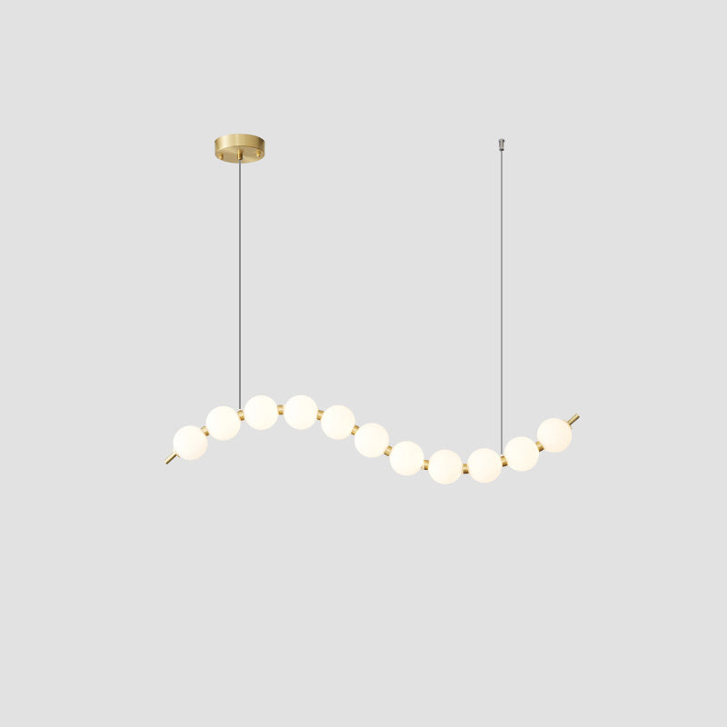 WOMO Pearl Globe Brass Dining Room Chandelier-WM2102d