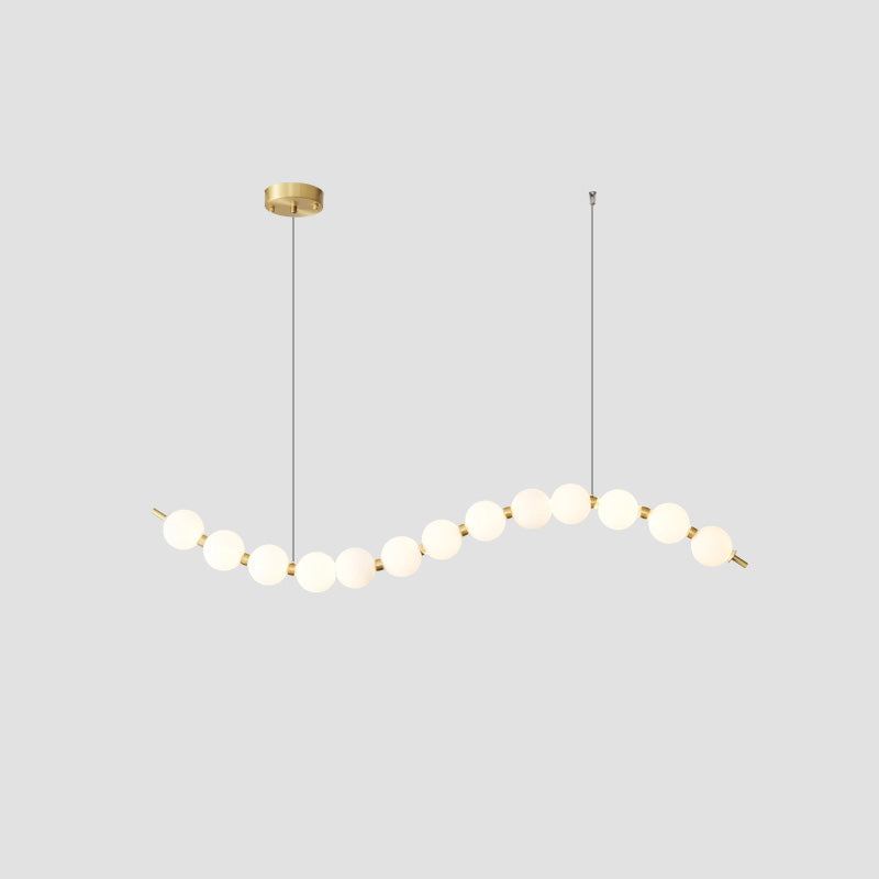 WOMO Pearl Globe Brass Dining Room Chandelier-WM2102d