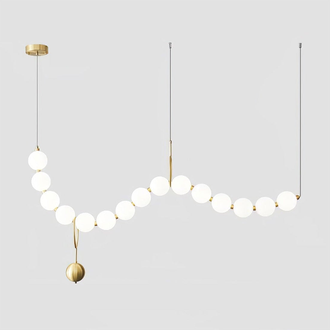 WOMO Pearl Brass Globe Dining Room Chandelier-WM2102a
