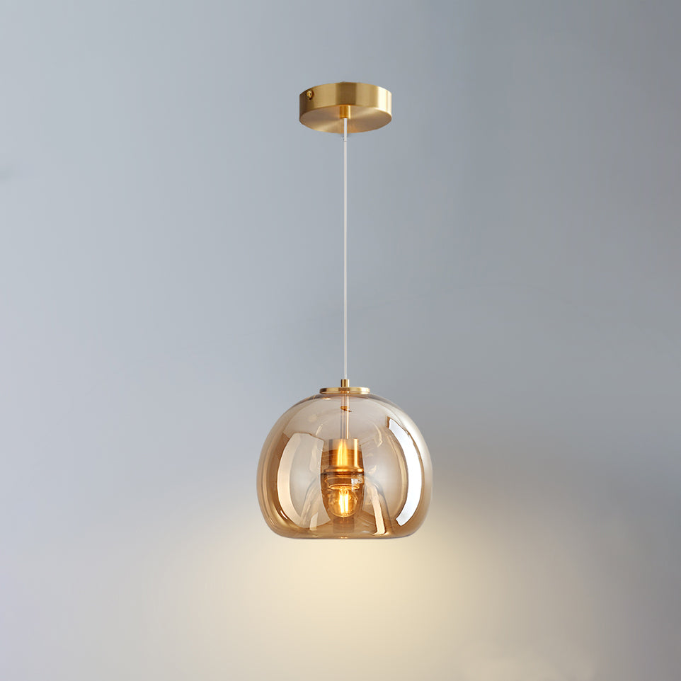 WOMO Smoked/Amber Blown Glass Pendant Light-WM2108