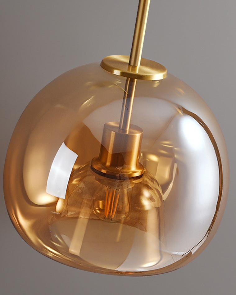 WOMO Smoked/Amber Blown Glass Pendant Light-WM2108