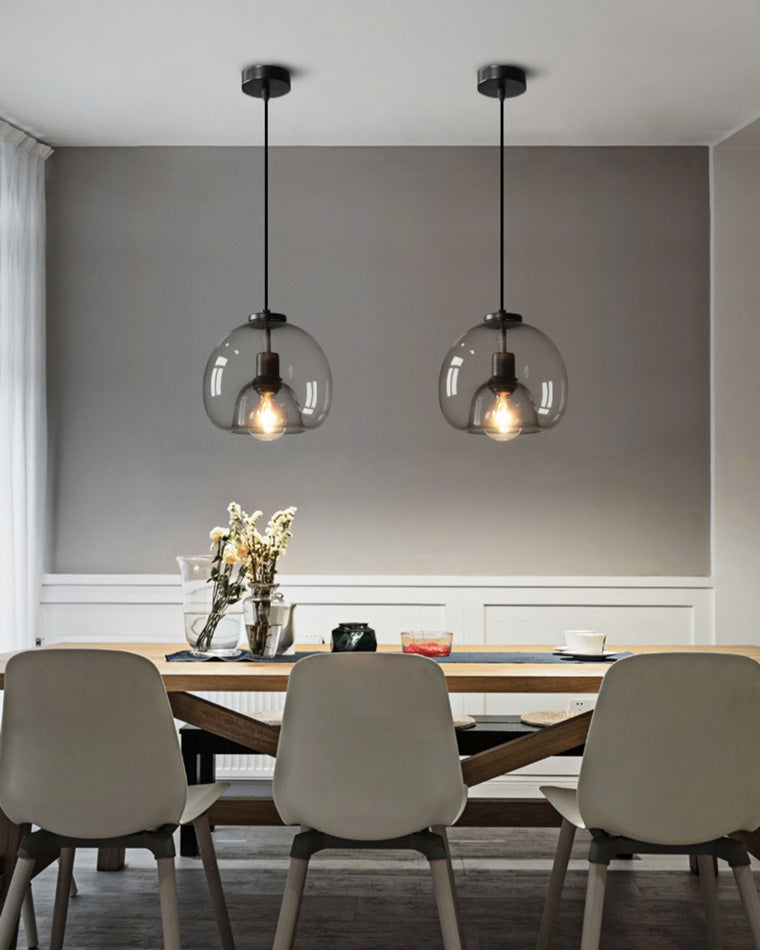WOMO Smoked/Amber Blown Glass Pendant Light-WM2108