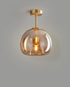 WOMO Pendelleuchte aus geblasenem Rauchglas/Bernsteinglas-WM2108 thumbnail