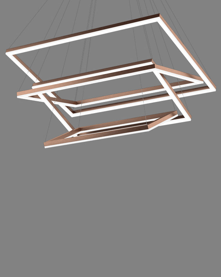 WOMO Black Tiered Rectangular Chandelier-WM2120