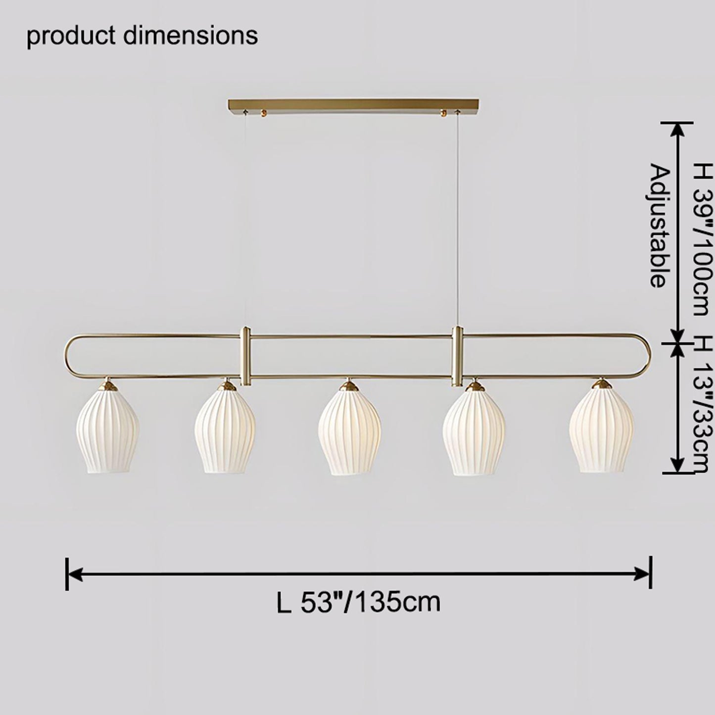 WOMO Ceramic Bud Linear Chandelier-WM2121b