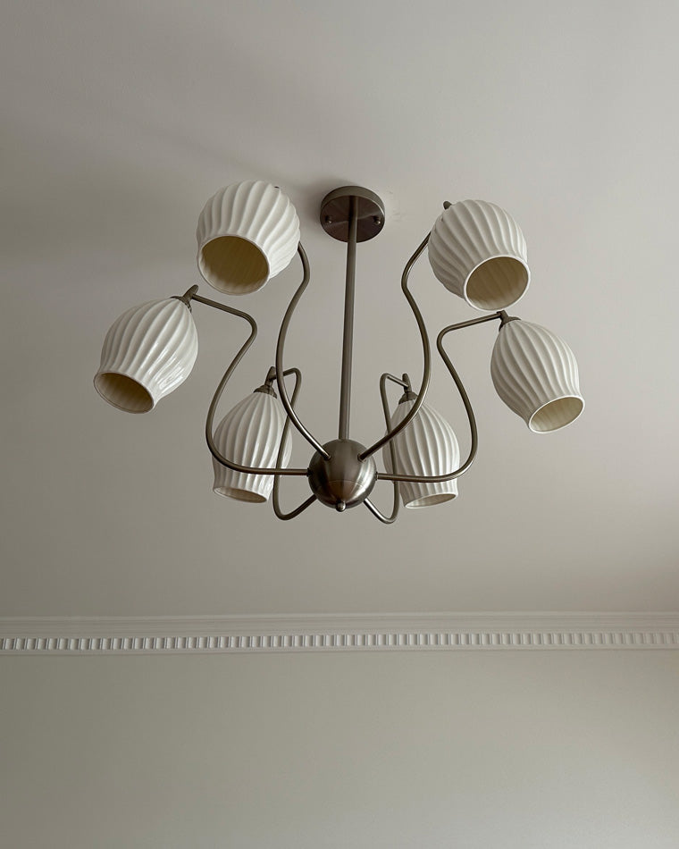WOMO Mid Century Modern Ceramic Arm Chandelier-WM2121