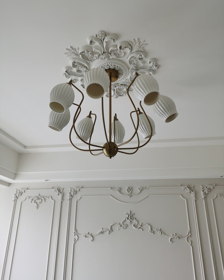WOMO Mid Century Modern Ceramic Arm Chandelier-WM2121