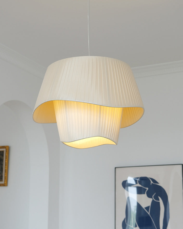 WOMO Pleated Fabric Drum Pendant Light-WM2130