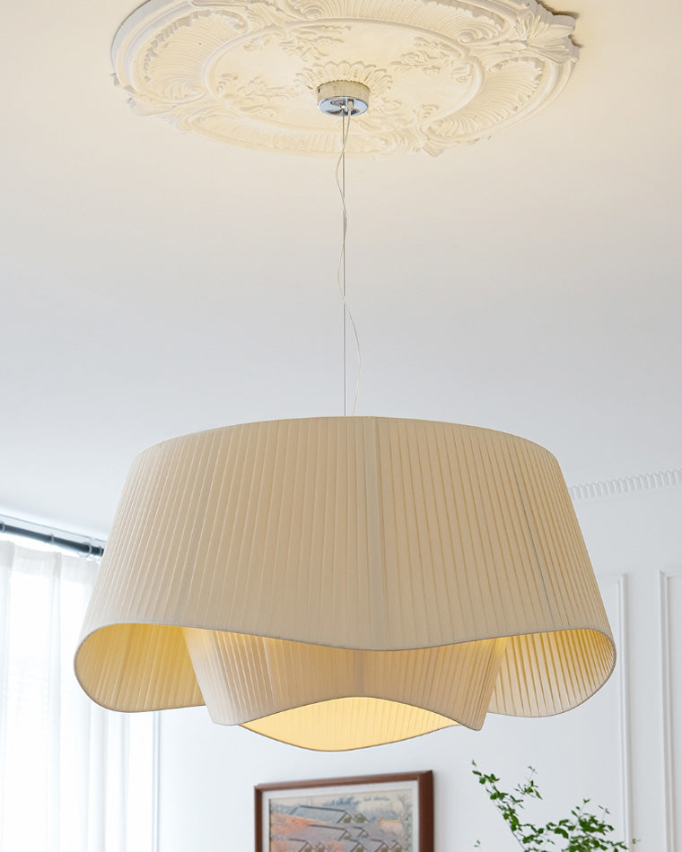 WOMO Pleated Fabric Drum Pendant Light-WM2130