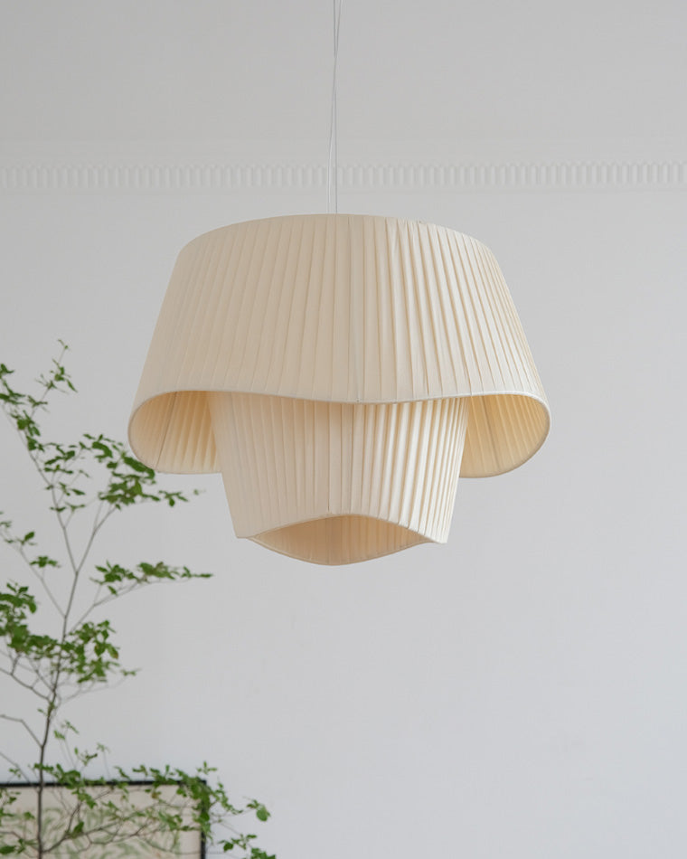 WOMO Pleated Fabric Drum Pendant Light-WM2130