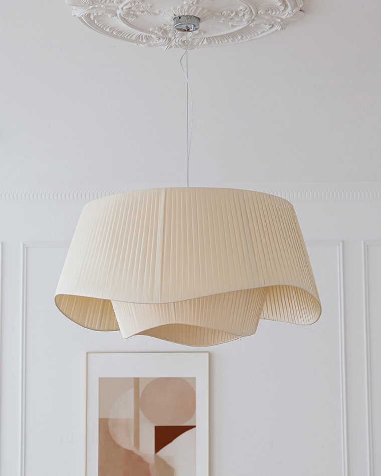 WOMO Pleated Fabric Drum Pendant Light-WM2130