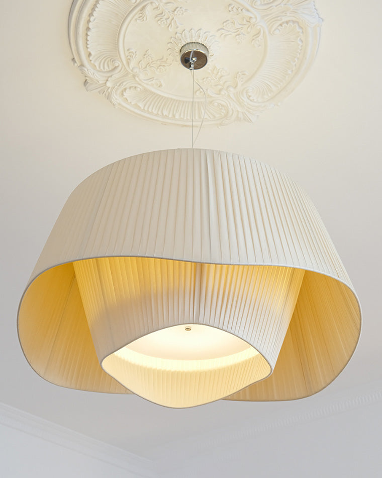 WOMO Pleated Fabric Drum Pendant Light-WM2130