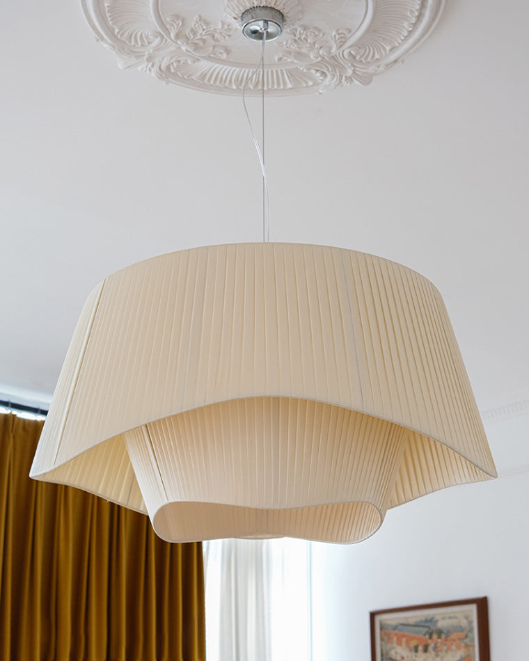 WOMO Pleated Fabric Drum Pendant Light-WM2130