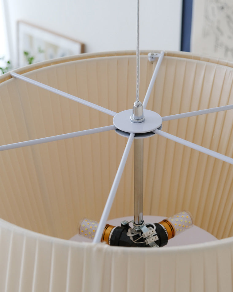 WOMO Pleated Fabric Drum Pendant Light-WM2130