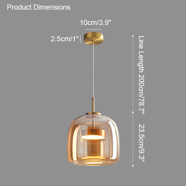 WOMO LED Pendant Light Round Glass Kitchen Modern-WM2145