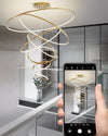 WOMO Großer, gestufter LED-Foyer-Kronleuchter mit Ring-WM2160 thumbnail