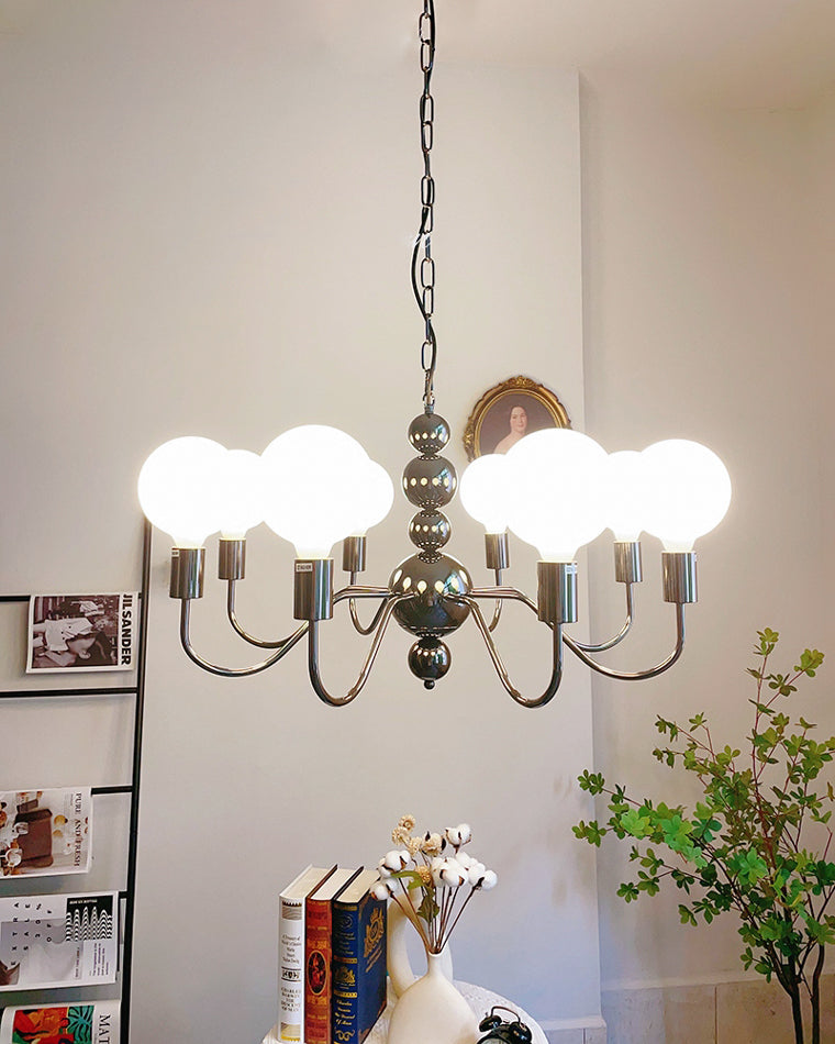 WOMO Glass Globe Black Arm Chandelier-WM2173