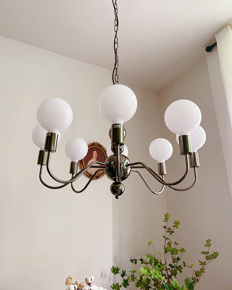 WOMO Glass Globe Black Arm Chandelier-WM2173