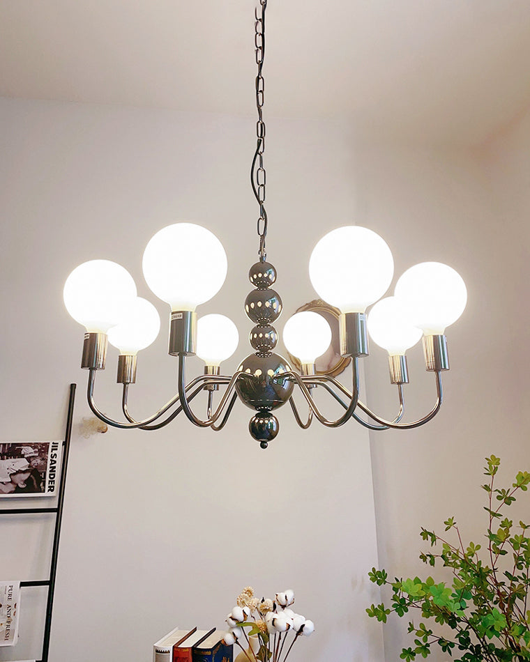 WOMO Glass Globe Black Arm Chandelier-WM2173