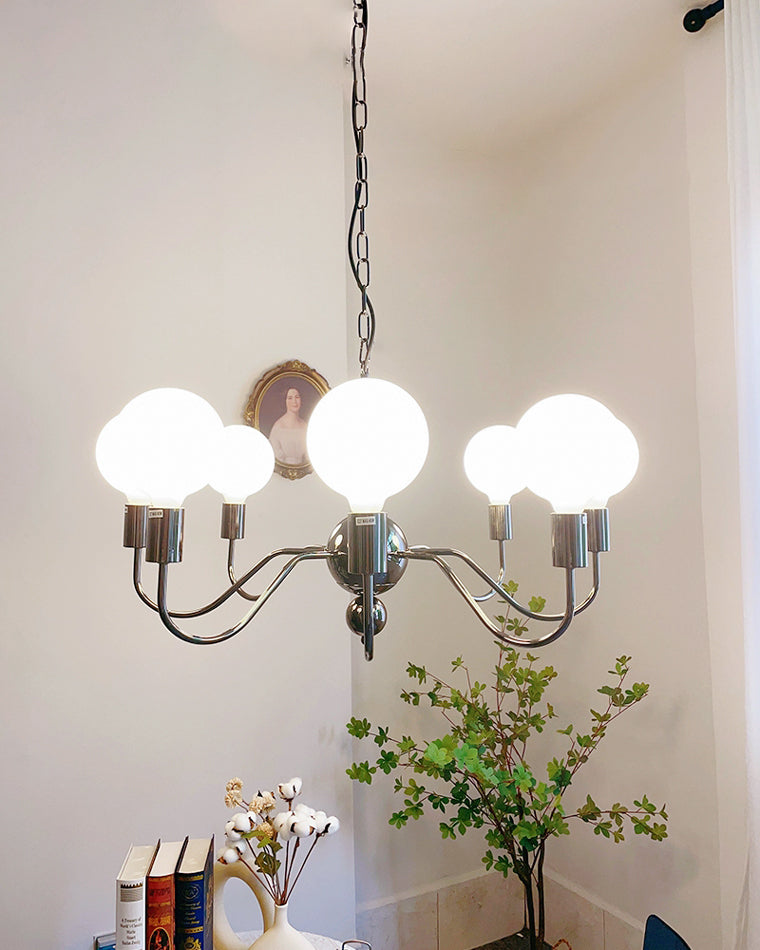 WOMO Glass Globe Black Arm Chandelier-WM2173