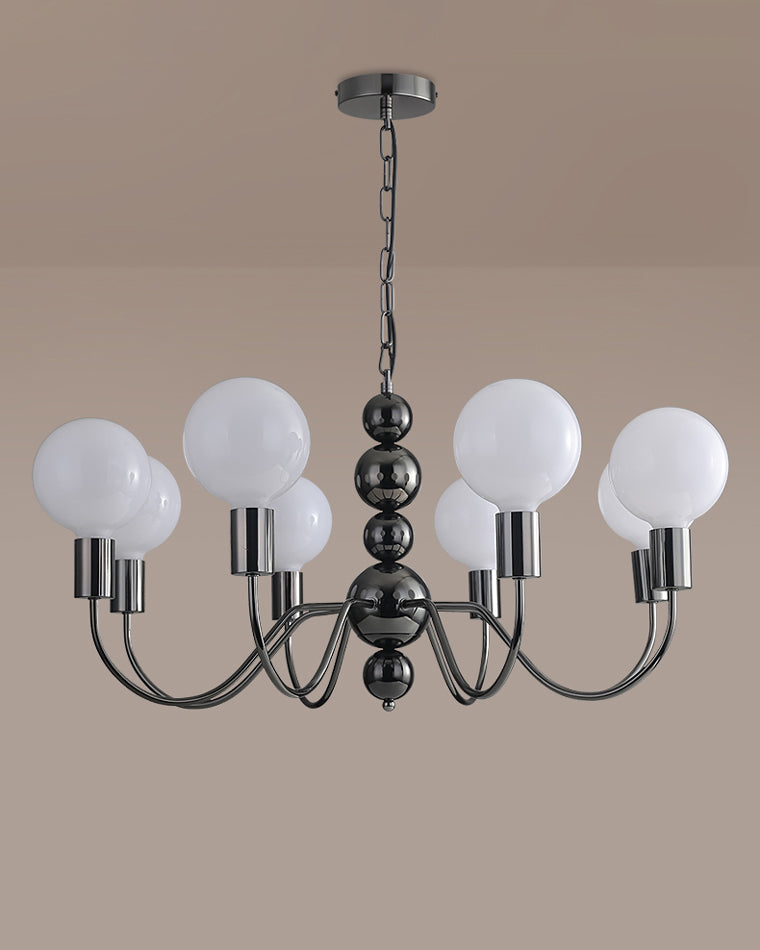 WOMO Glass Globe Black Arm Chandelier-WM2173