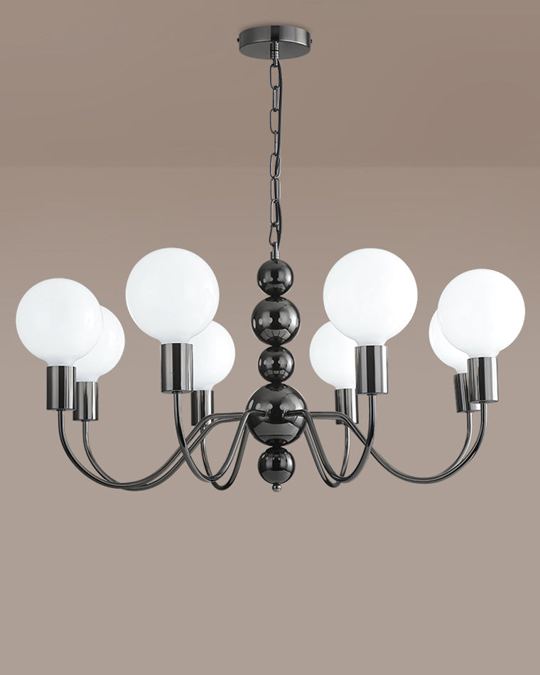 WOMO Glass Globe Black Arm Chandelier-WM2173