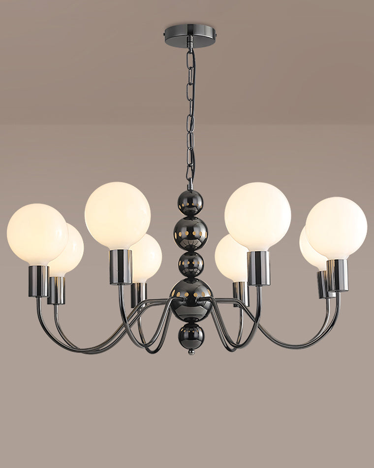 WOMO Glass Globe Black Arm Chandelier-WM2173