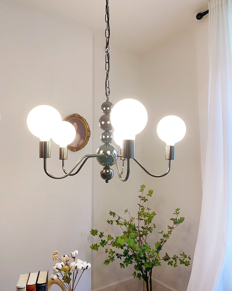 WOMO Glass Globe Black Arm Chandelier-WM2173
