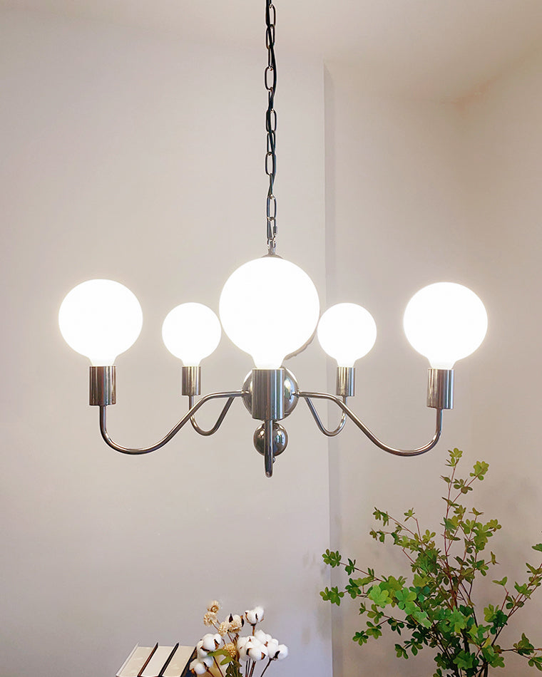 WOMO Glass Globe Black Arm Chandelier-WM2173