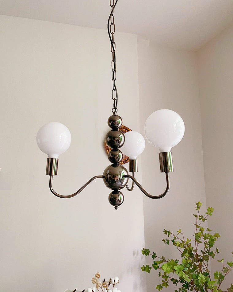 WOMO Glass Globe Black Arm Chandelier-WM2173