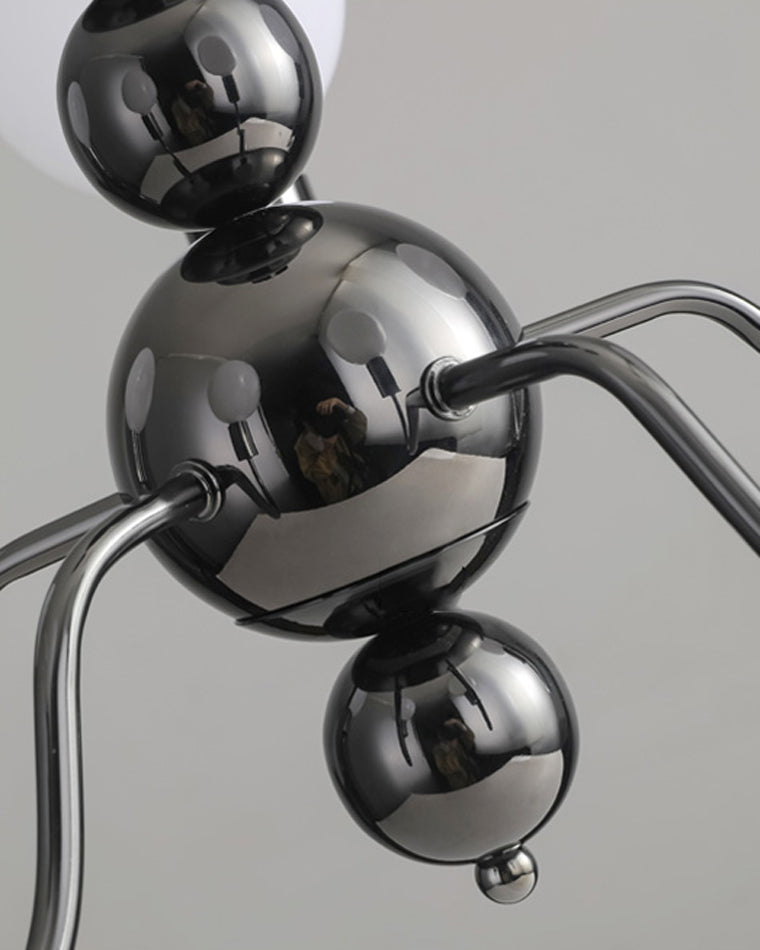 WOMO Glass Globe Black Arm Chandelier-WM2173