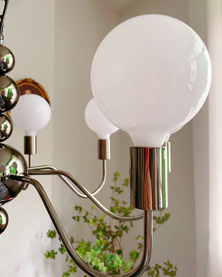 WOMO Glass Globe Black Arm Chandelier-WM2173