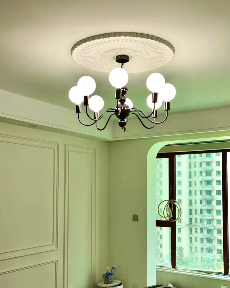 WOMO Glass Globe Black Arm Chandelier-WM2173
