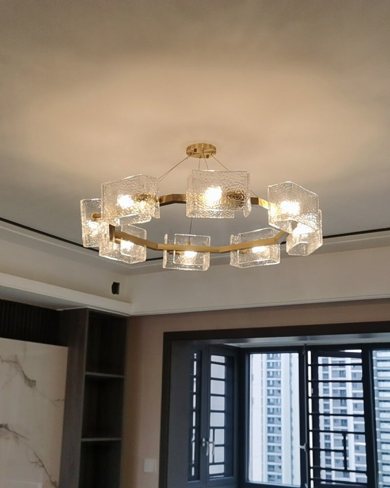 WOMO Textured Glass Round Chandelier-WM2174