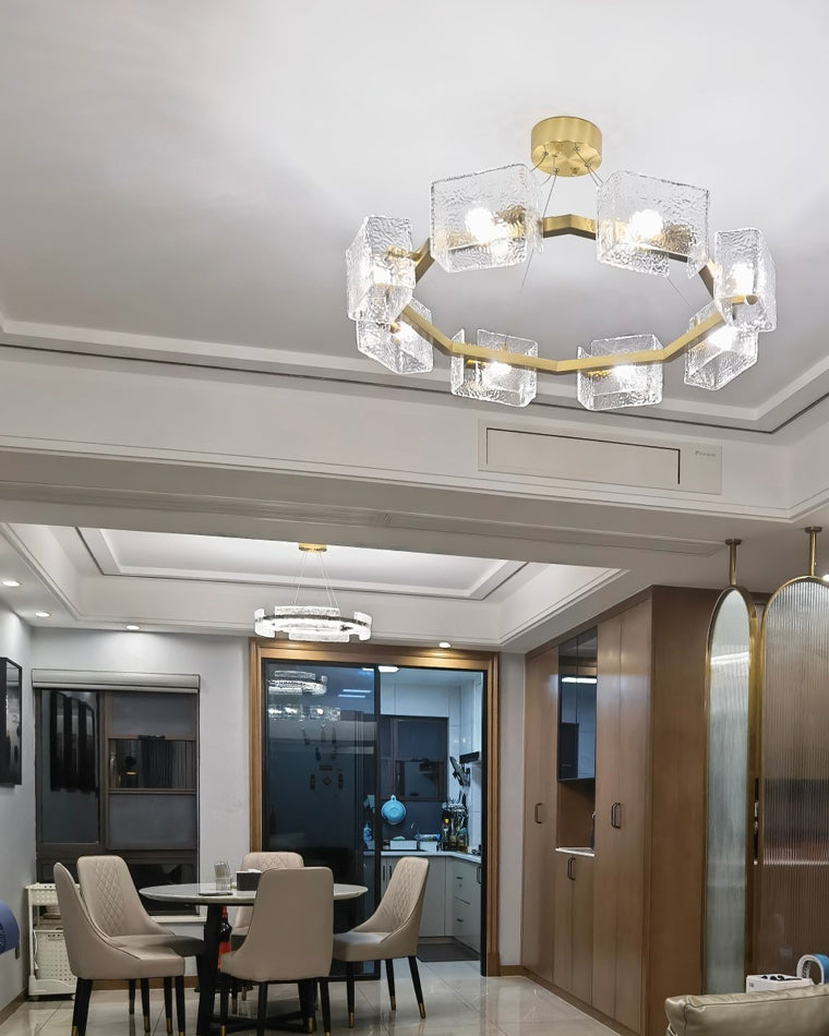 WOMO Textured Glass Round Chandelier-WM2174