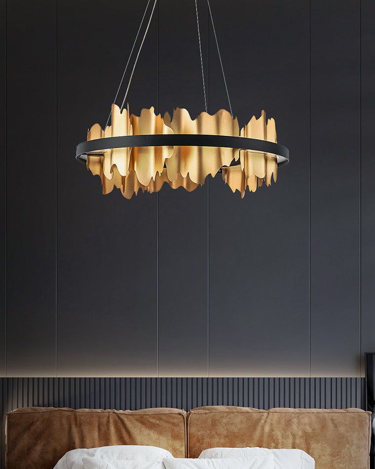 WOMO Iceberg Round Black Gold Chandelier-WM2183